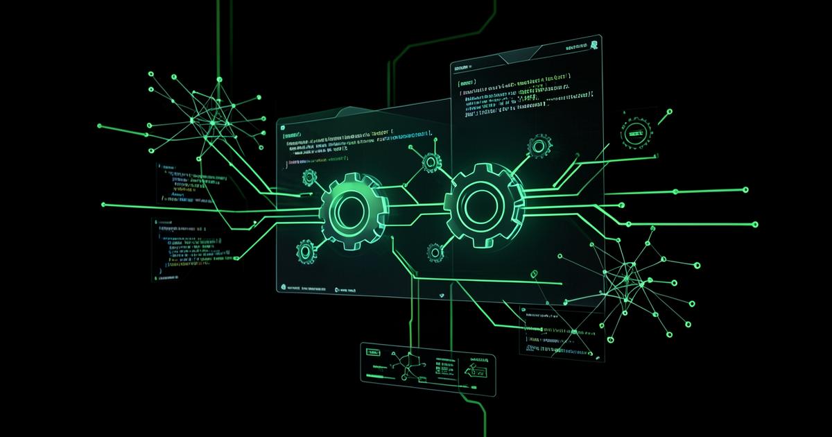 Symbolbild: KI, Automatisierung und Code-Workflows als leuchtendes Netzwerk